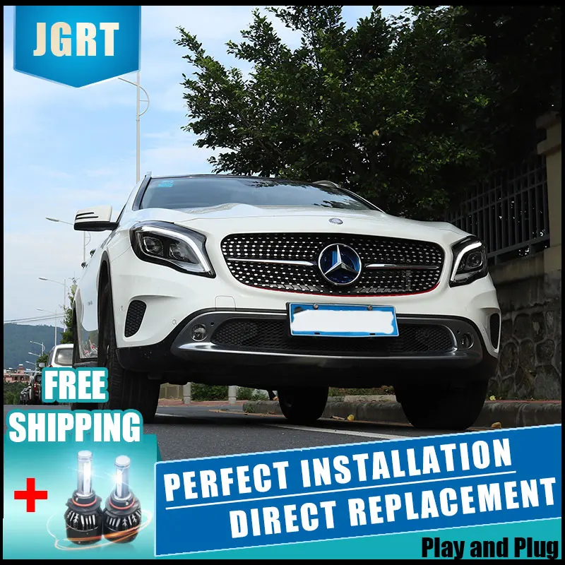 2 шт. светодиодный головной светильник s для Benz GLA 2017 2019 Автомобильный с двойной