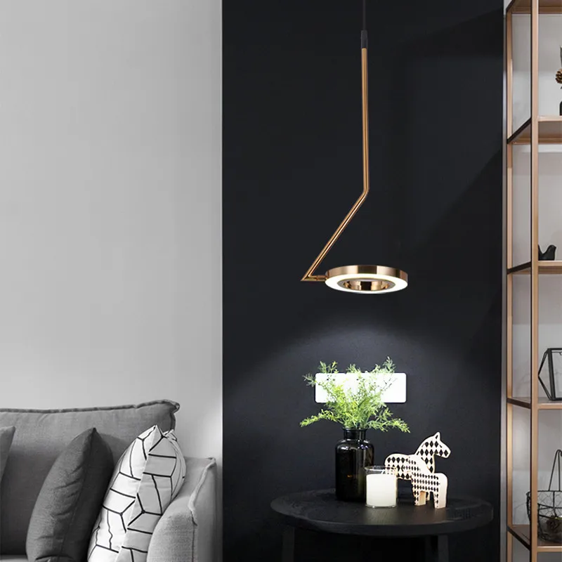 Скандинавская позолоченная светодиодная Подвесная лампа в стиле постмодерн