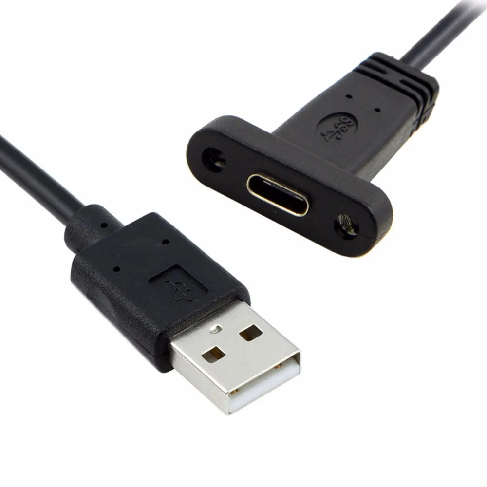 USB 2.0 A Male to 3.1 type-c Female cable 3ft 90cm with screws panel mount Hole distance 20mm 480Mbps | Компьютеры и офис