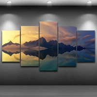 home decor canvas 5 panel mountain abstract decorative wall art unframed lake landscape paintings modern modular pictures