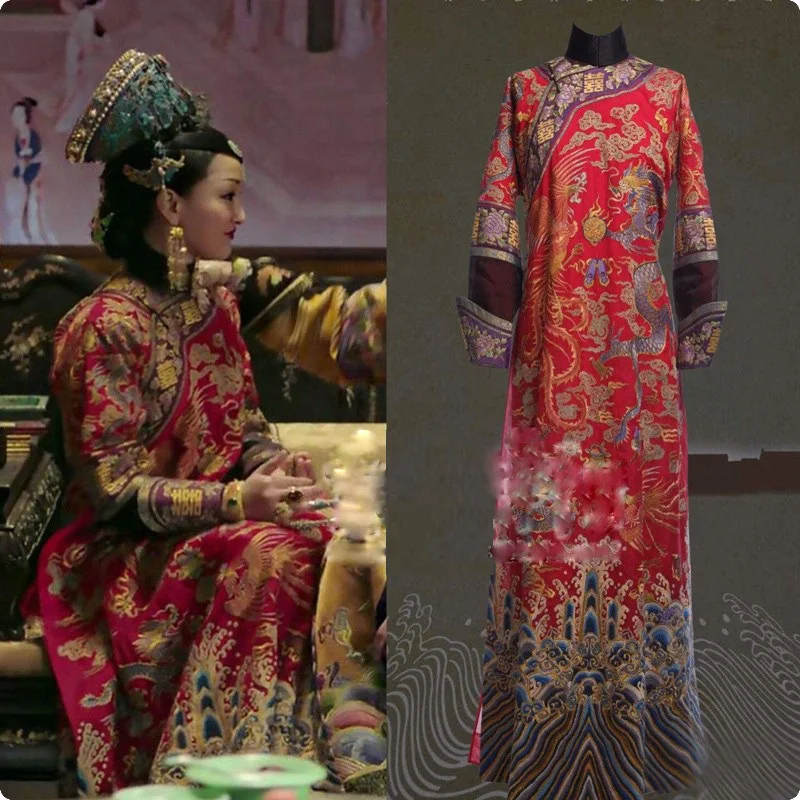 Китайский герой династии Xi - Joy Qing искусственная Красная Вышивка свадьба ханьфу