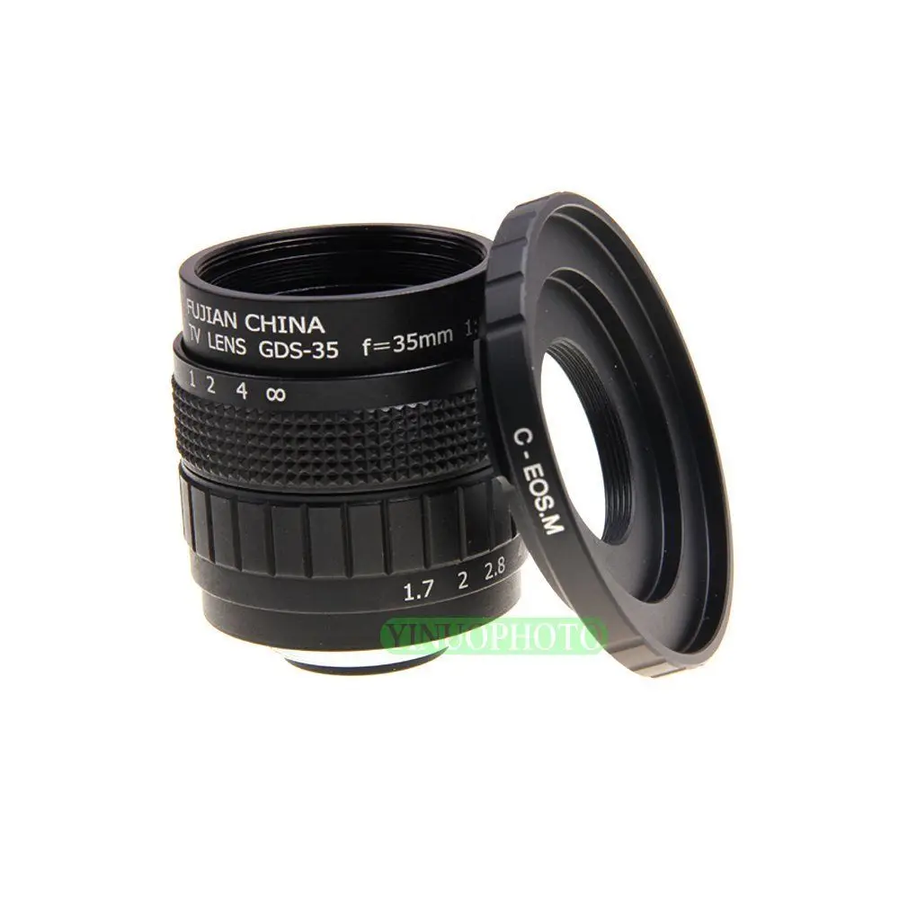 Объектив FUJIAN 35 мм F1.7 C Mount CCTV Для беззеркальных камер Canon EOS M M2 M3|lens for canon|fujian 35mmfujian