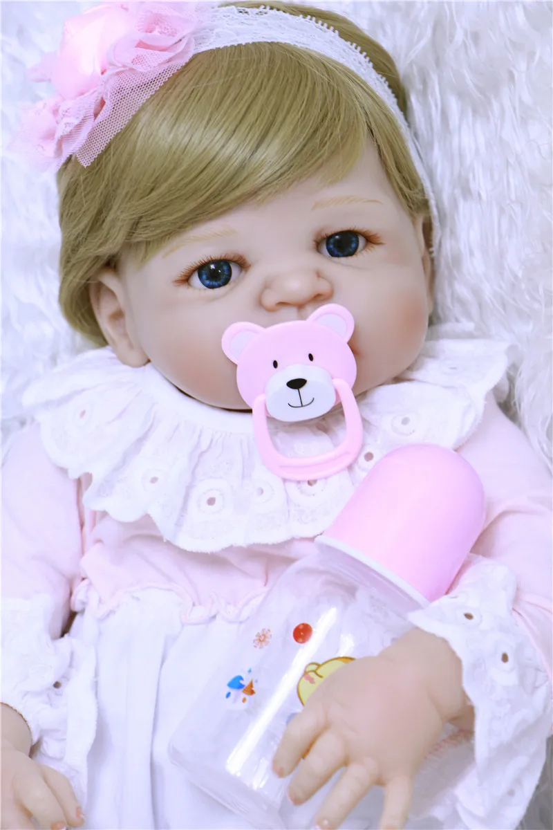 DollMai bebes reborn girl полностью силиконовые куклы для новорожденных 22 дюйма поддельные