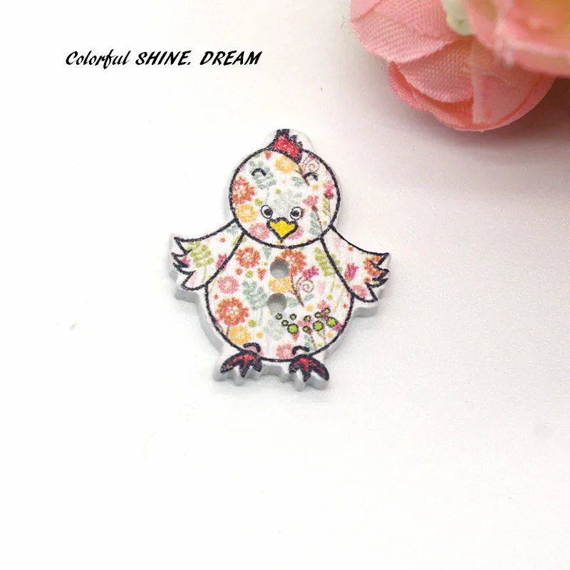 15 шт деревянные кнопки смешанного цвета в форме милой птички Швейные Кнопки