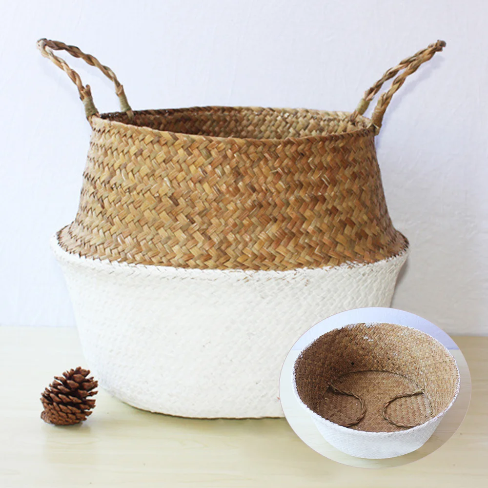 Корзина из морской травы Цветочные растения горшки с Pom цветочные корзины