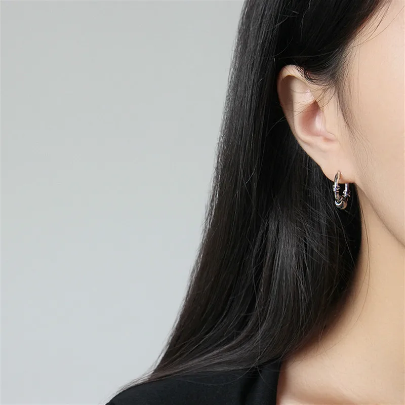Flyleaf Statement Ball Hoop Earrings For Women Real 925 Sterling Silver High Quality Girl Fine Jewelry Vintage Simple Ear Buckle | Украшения