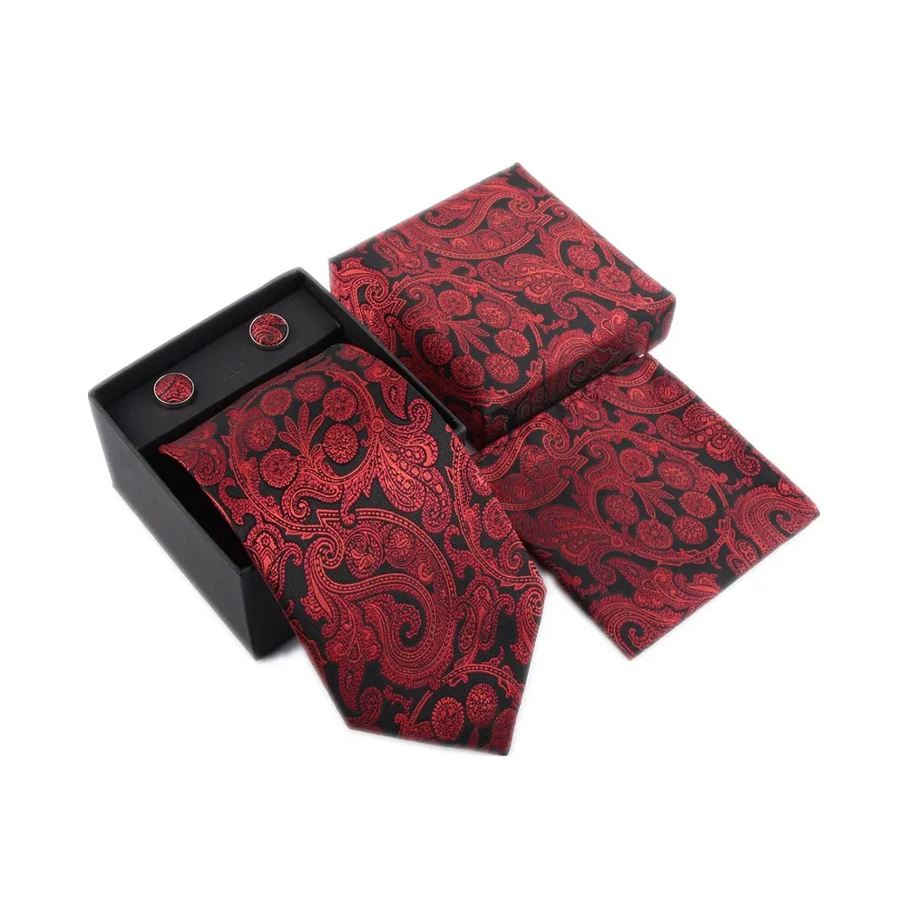 Набор из галстука и запонок для мужчин с цветочным принтом|designer neck tie|neck tiedesigner ties