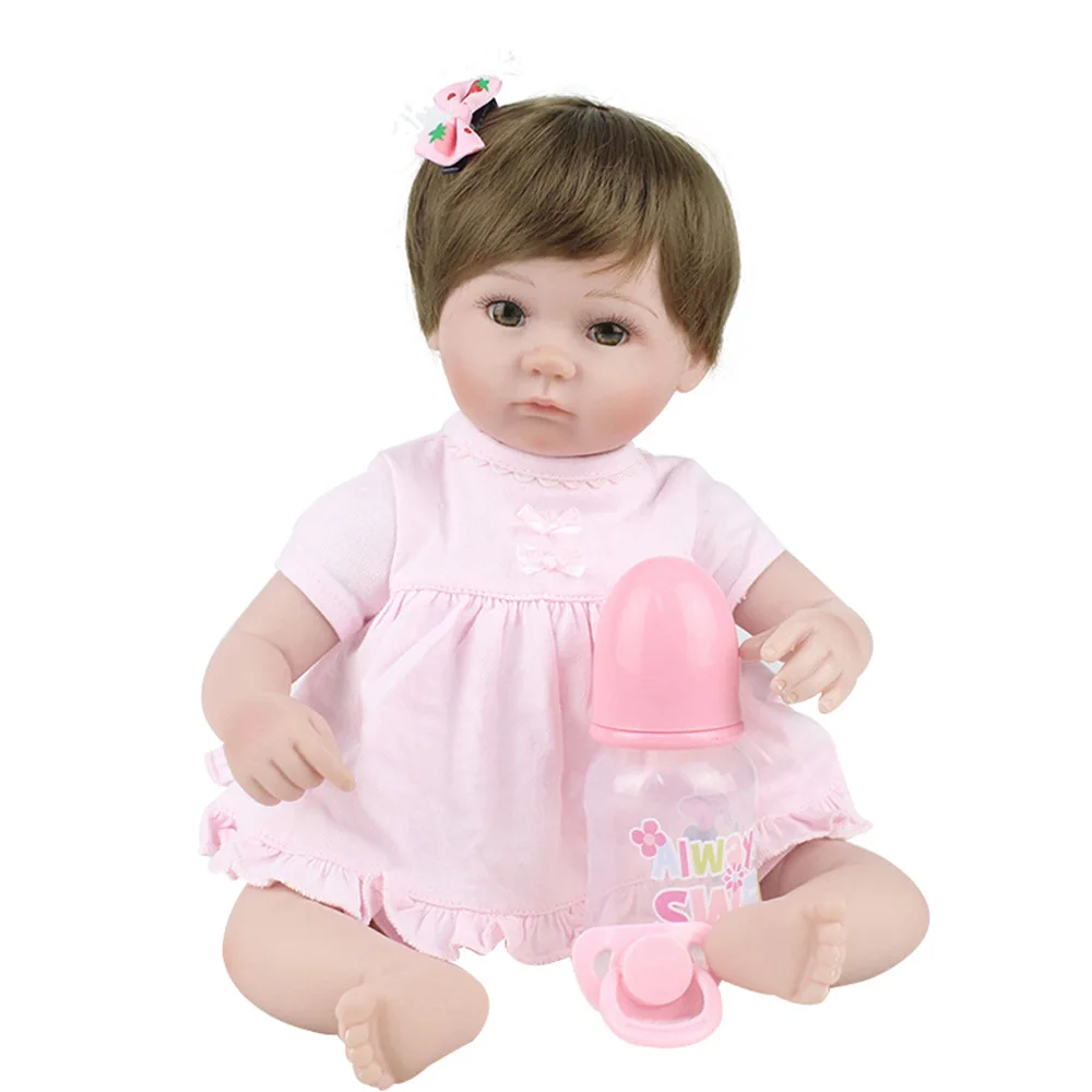 

New design arrivals 45cm Soft Silicone Doll Reborn Baby Toy For baby Newborn Birthday's Gift For Child Bedtime Early Education
