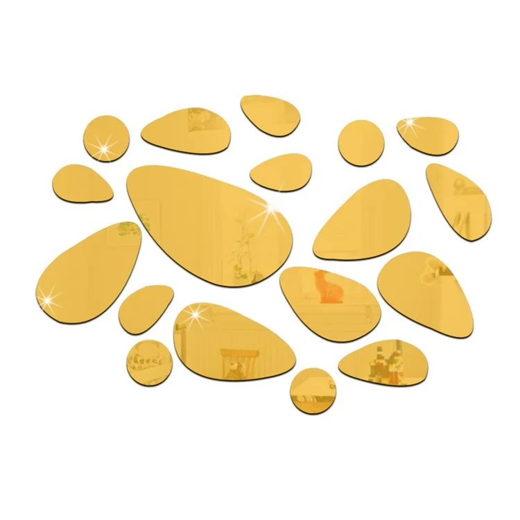 Овальный дизайн акриловая каменная настенная наклейка DIY бескаркасные