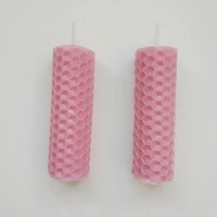 pink 20 шт./лот, цветная Свеча из пчелиного воска ручной работы - Цвет: pink