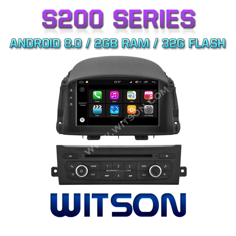 WITSON S200 Android 8 0 Восьмиядерный 32 ГБ флэш автомобильный DVD для RENAULT KOLEOS 2014 Стерео + GPS