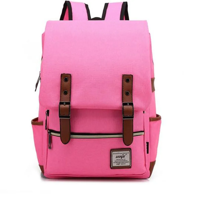 Модный мужской холщовый рюкзак для женщин, вместительные Компьютерные рюкзаки для ноутбука, Повседневная Студенческая школьная сумка, повседневные дорожные рюкзаки - Цвет: rose red