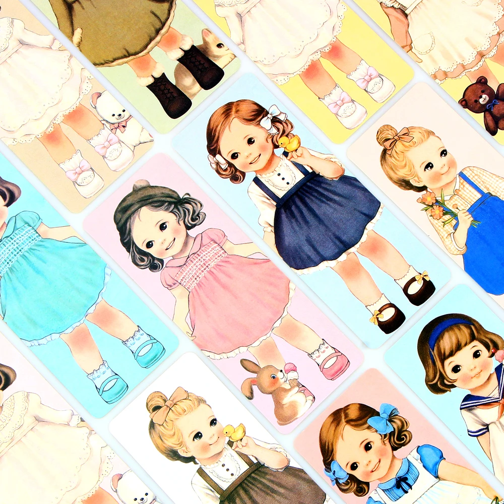 Cute Kawaii Curly Girl Dolls Paper Bookmark Cartoon Vintage Book Mark Stationery Gift Office School Supplies|paper bookmark|bookmark cartooncartoon