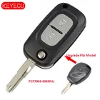 Keyecu Flip Remote Key Fob 2 кнопки 434 МГц PCF7946 для Renault Clio Kangoo Modus Master 2006-2012