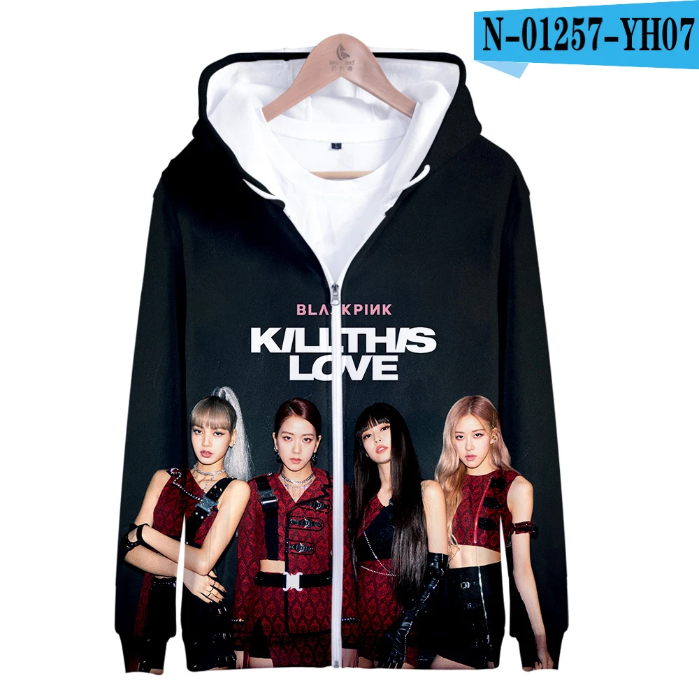 Frdun Tommee BLACKPINK 3D толстовки женские на молнии в Корейском стиле популярные толстовки с капюшоном Новые стильные модные толстовки Одежда XXS-4XL - Цвет: N01257