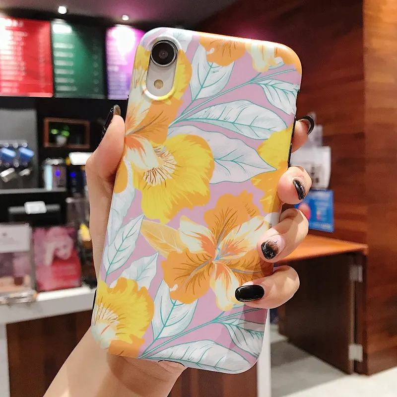 Ретро лепестки цветов Чехол для iPhone 6 S Plus Leaf чехол 7 8 телефона XR XS MAX X Мягкая задняя