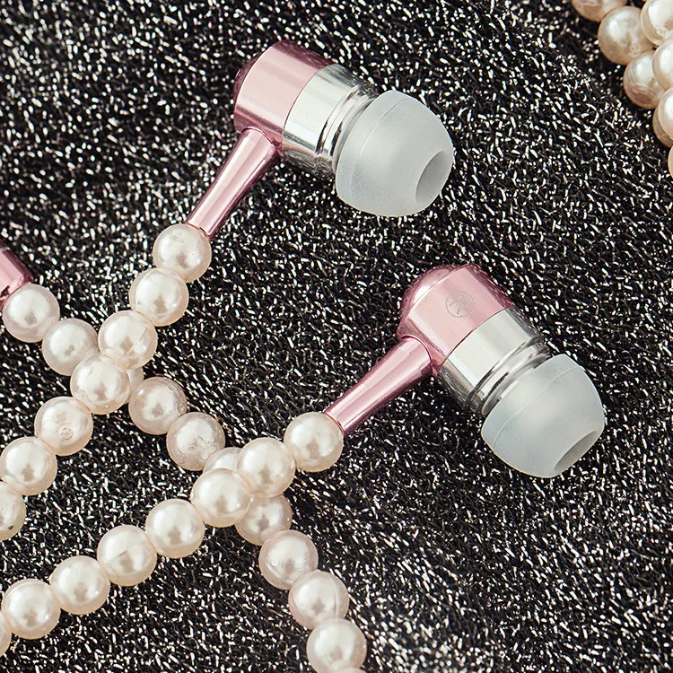 Жемчужное ожерелье наушники в ухо горный хрусталь Ювелирная цепочка затычки для