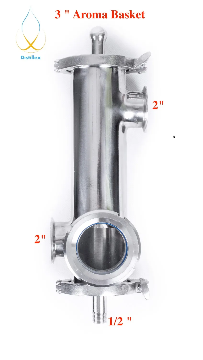 Clamp 3 &quot(OD91mm) боковой порт 2x2&quot(OD64mm) корзина для джина объем ароматической корзины