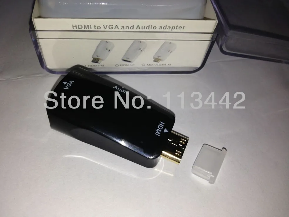 Черный мини-hdmi телевидение высокой чёткости 1080 p чтобы VGA с 3 5 мм аудио