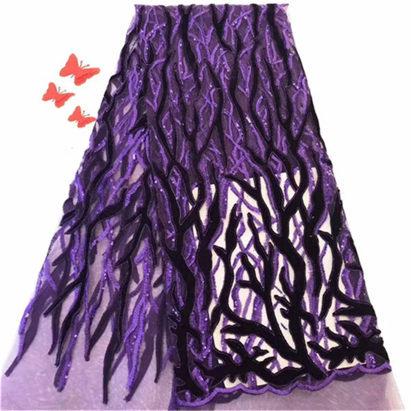 Новинка 2019 высококачественное фиолетовое вельветовое кружевное платье из