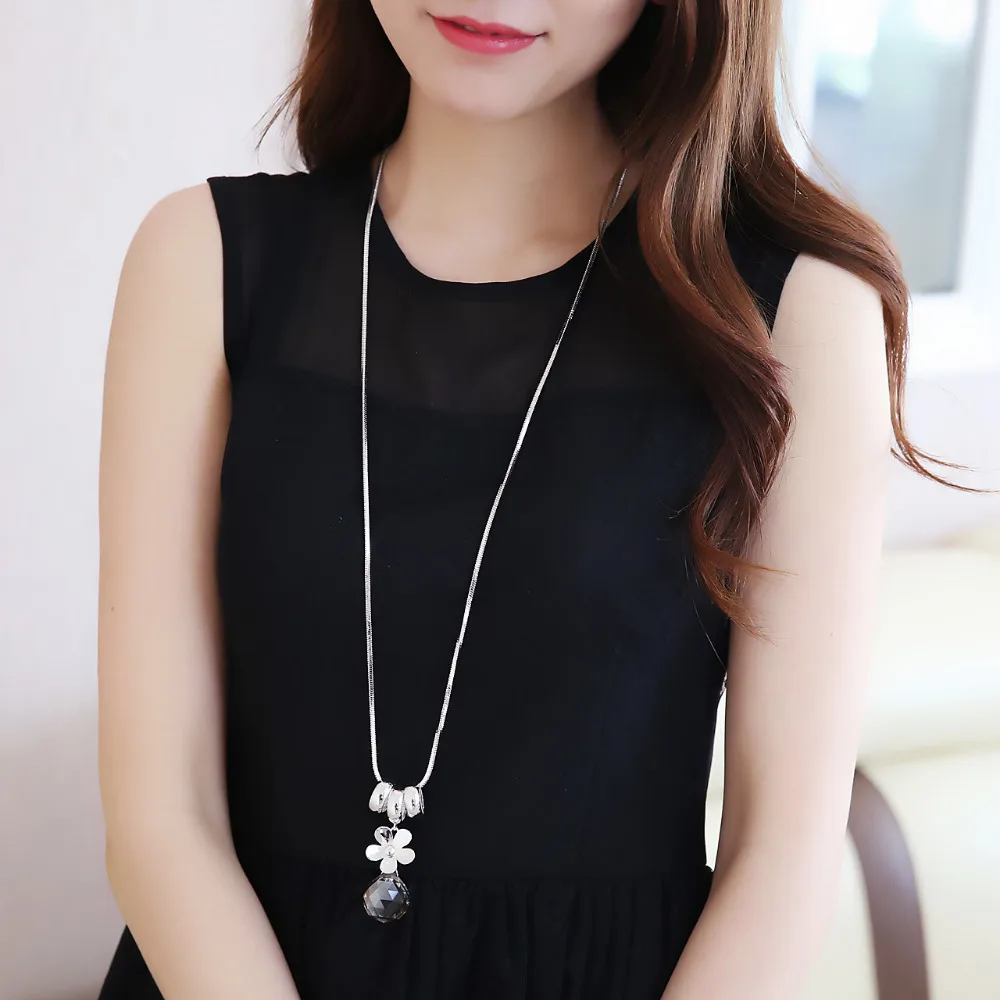 Дара новые модные женские туфли драгоценное длинное ожерелье цветок круги