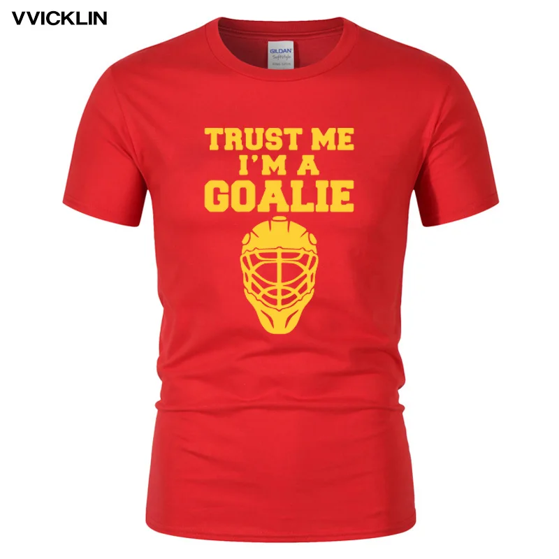 Мужская футболка с принтом Trust Me I'm A Goalies летняя Модная брендовая хлопковая