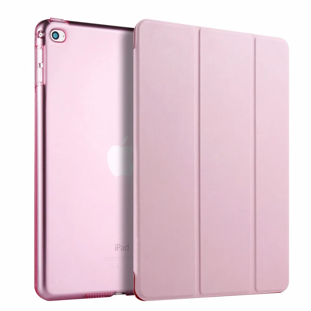 Чехол RYGOU для ipad Air 2, тонкий из искусственной кожи+ Прозрачная Жесткая задняя смарт-крышка, крепкая подставка с функцией автоматического сна для ipad air2 ipad 6 Coque