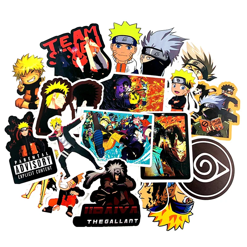 Новые 50 шт. японские анимационные классические стикеры NARUTO для скейтборда гитары мотоцикла Игрушка багаж DIY граффити наклейки