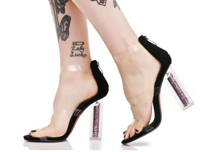 FreeShipping 2017 Горячей Продажи Sexy ПВХ Ясно Сандалии Женская Обувь открытым Носком