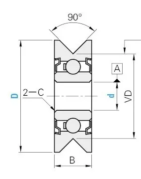 Внешнее кольцо с v-канавкой, роликовый подшипник, A603ZZ, A806, A1002, A1500-ZZ, стандартная длина, прямое колесо