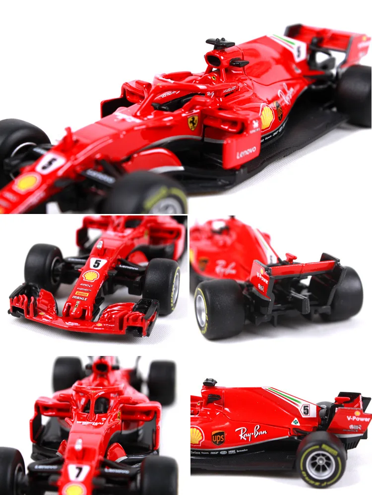 Бураго 1/43 спортивная машина F1 команда S. Vettel K. Raikkonen Коллекционное издание металлическая литая модель автомобиля детские игрушки подарок