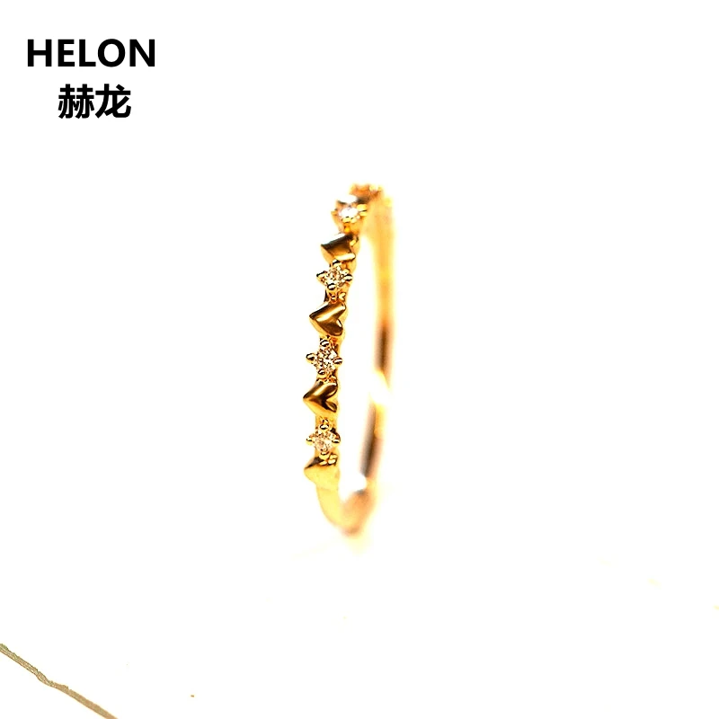 Кольцо из розового золота 14 к обручальное кольцо с натуральными бриллиантами