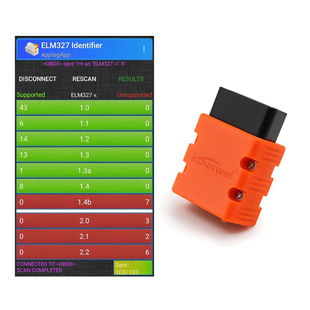 Считыватель кодов KONNWEI KW902 Bluetooth чип ELM327 V1.5 PIC18f25k80 OBDII Автосканер ELM 327