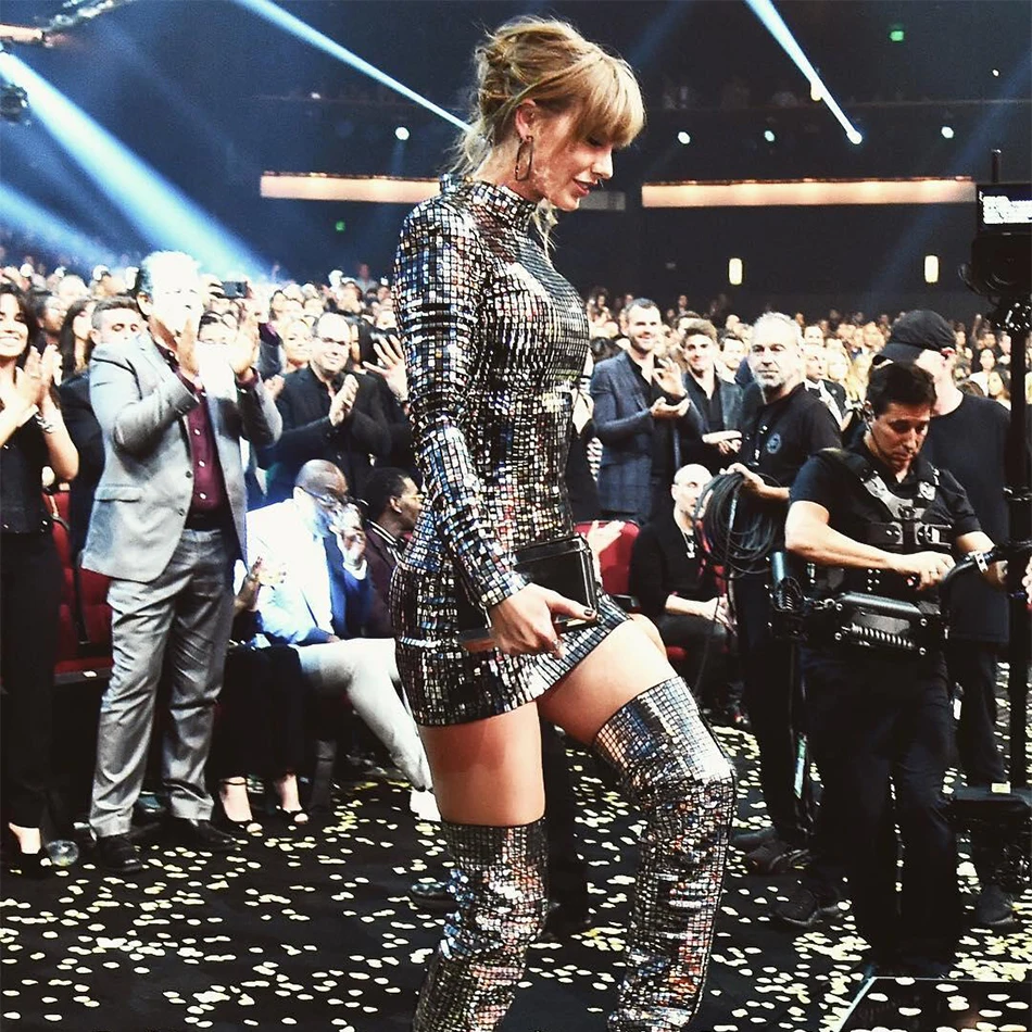 Newest Fashion Celebrity Evening Party Bodycon Dress Wome Long Sleeve O-Neck Sequined Sexy Mini NightClub Women Vestidos | Женская