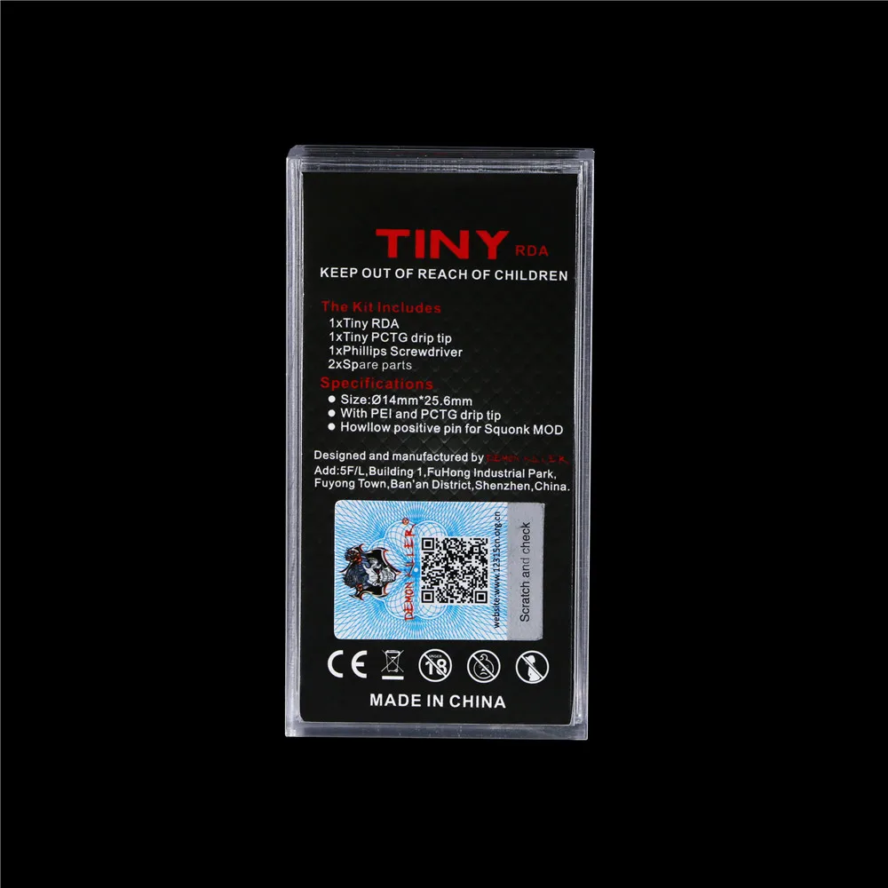 Оригинальный Demon Killer Tiny RDA Tank 14 мм с ПЭИ дрип тип PCTG капельный наконечник BF squnok pin