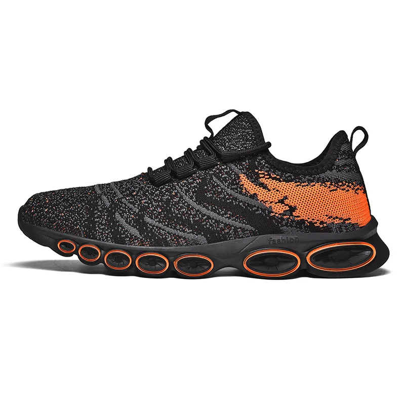 black Orange Обувь мужские кроссовки дышащая повседневная обувь красовки Mocassin Basket Homme удобные легкие кроссовки Chaussures для мужчин - Цвет: black Orange