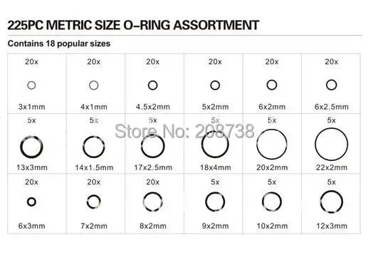 225 x резиновое уплотнительное кольцо шайба уплотнения ассортимент черный для