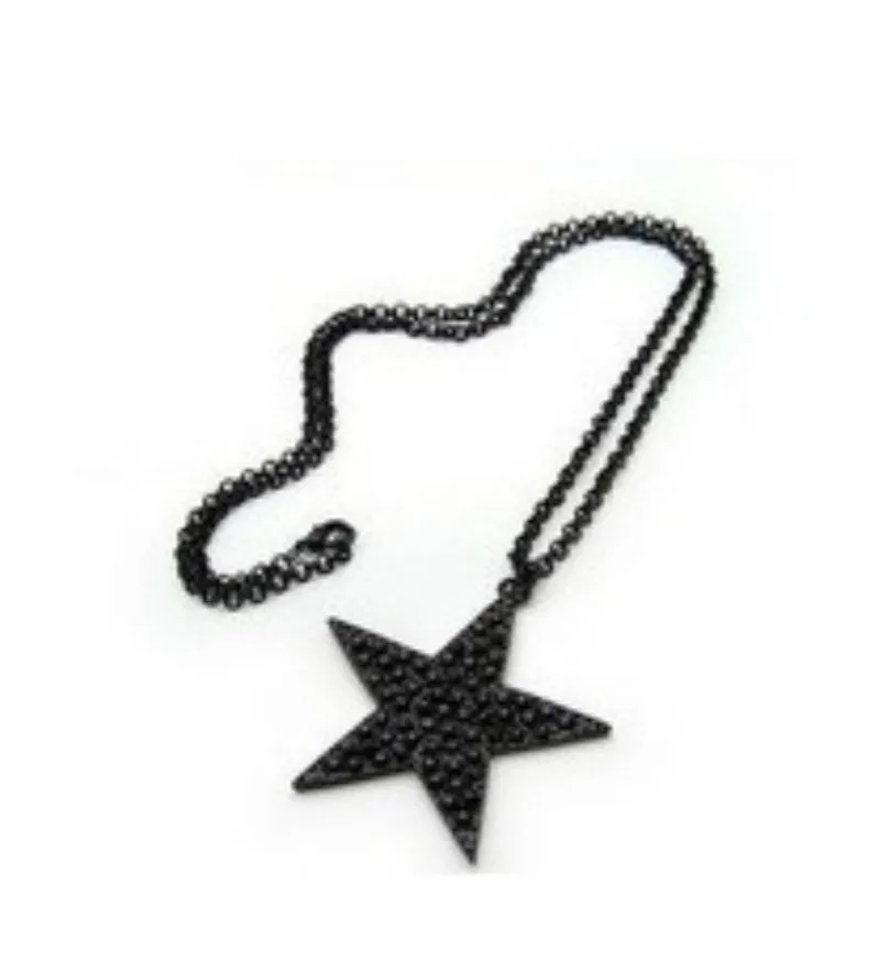 Черная звезда крылья длинное ожерелье цепочка ожерелья для свитера