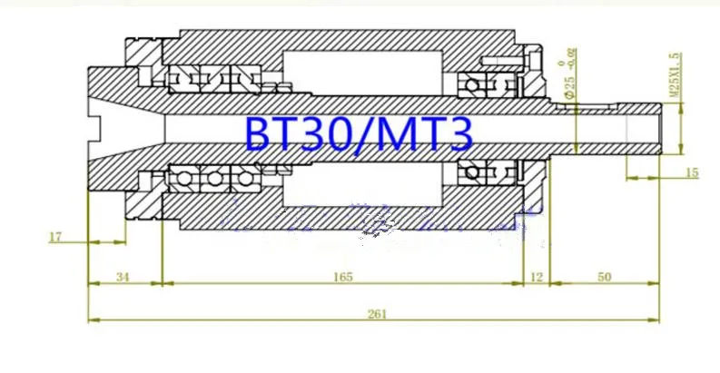 BT30 конический 7:24 шпиндель 1.5кВт 2HP мощность головки 3000 об/мин 6000 об/мин 8000 об/мин CNC механический шпиндель фрезерование сверлильный станок