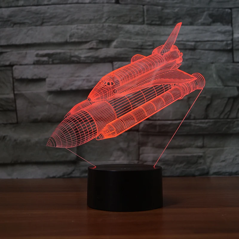 Космический Шаттл сенсорная настольная лампа 7 цветов изменяемая 3d новинка