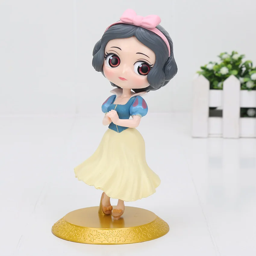 Gold Snow White 11 см Q Posket фигурка принцессы Мулан Белоснежка Рапунцель Фигурка Торт украшения ПВХ Модель Игрушки для девочек Подарки на день рождения - Цвет: Gold Snow White