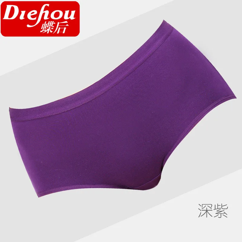 Однотонные тригонометрические трусики со средней талией женские 100% хлопковые с