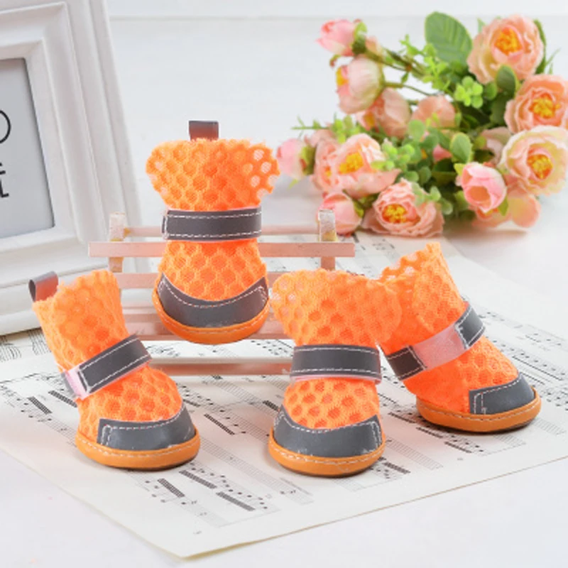 Полиэстер сетки Обувь летние дышащие мягкие светоотражающие Волокно щенок кошка