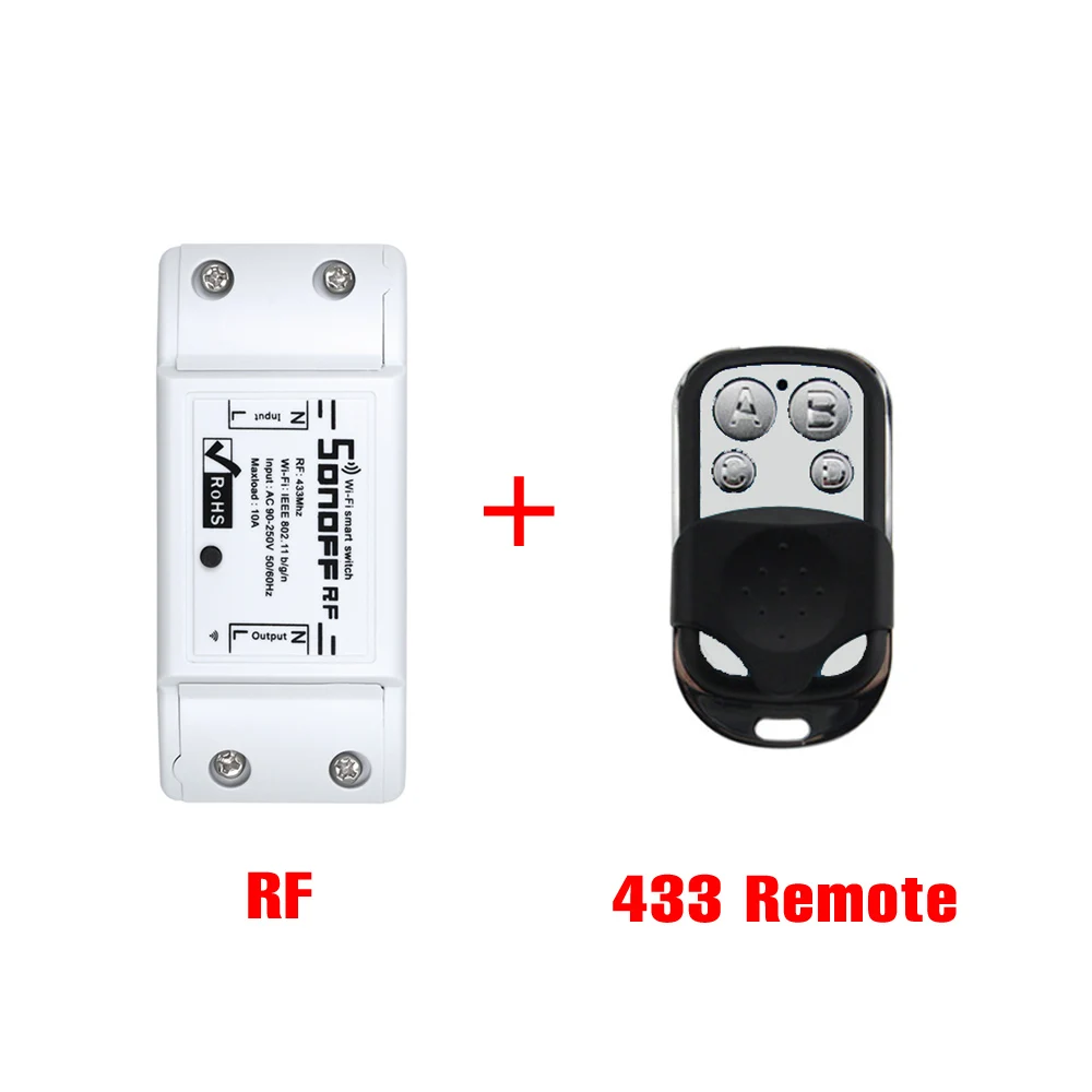 RF with 433RC Sonoff RF Wifi переключатель 433 МГц RF приложение управление Умный дом автоматизация работа с Alexa Google Home - Bundle: RF with 433RC