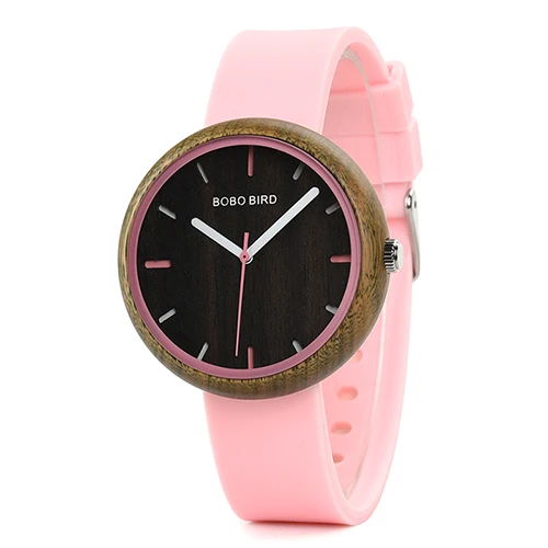 R28-3 Reloj mujer BOBO BIRD женские часы Дерево силиконовый ремешок кварцевые наручные часы bayan kol saati с подарочной коробкой принимаем дропшиппинг V-R28 - Цвет: R28-3
