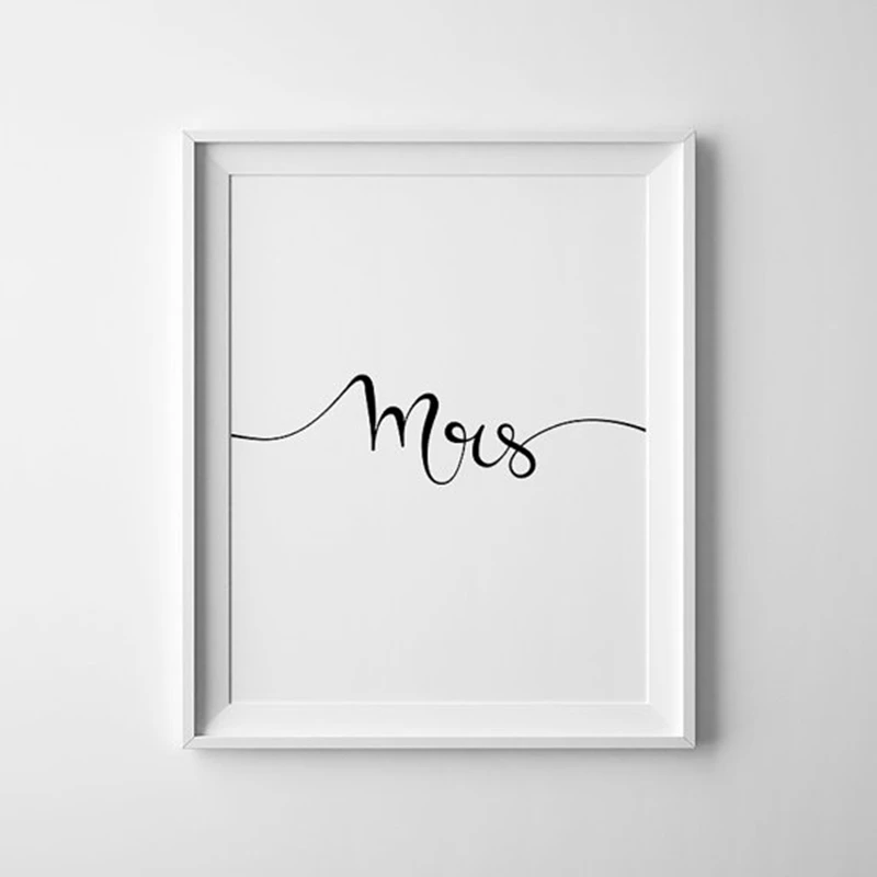 Картина на холсте с надписью Mr and Mrs | Дом и сад