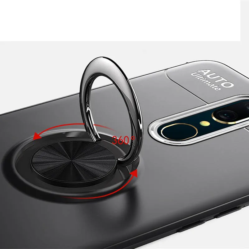 Роскошный чехол для Nokia 7 1 с магнитным кольцом держателем мягкий матовый