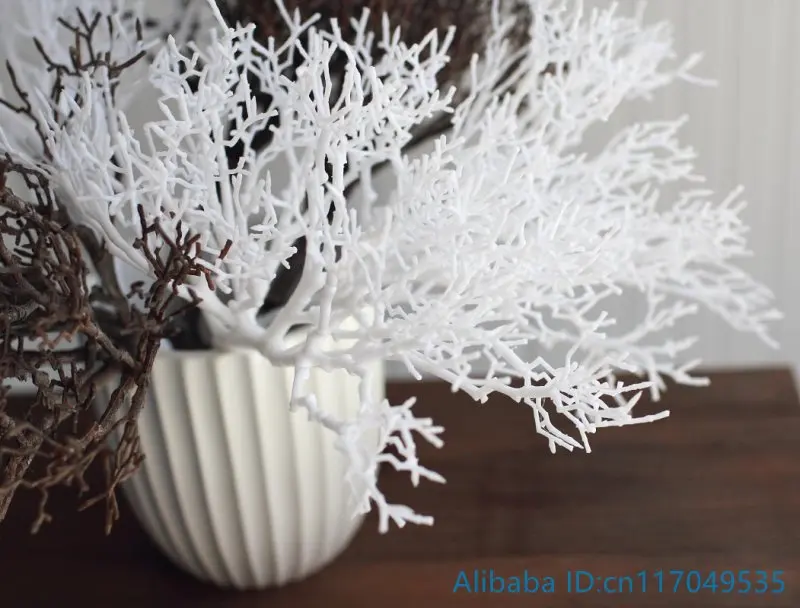 1 шт красивый искусственный белый Пластик высушенная ветка завод Главная