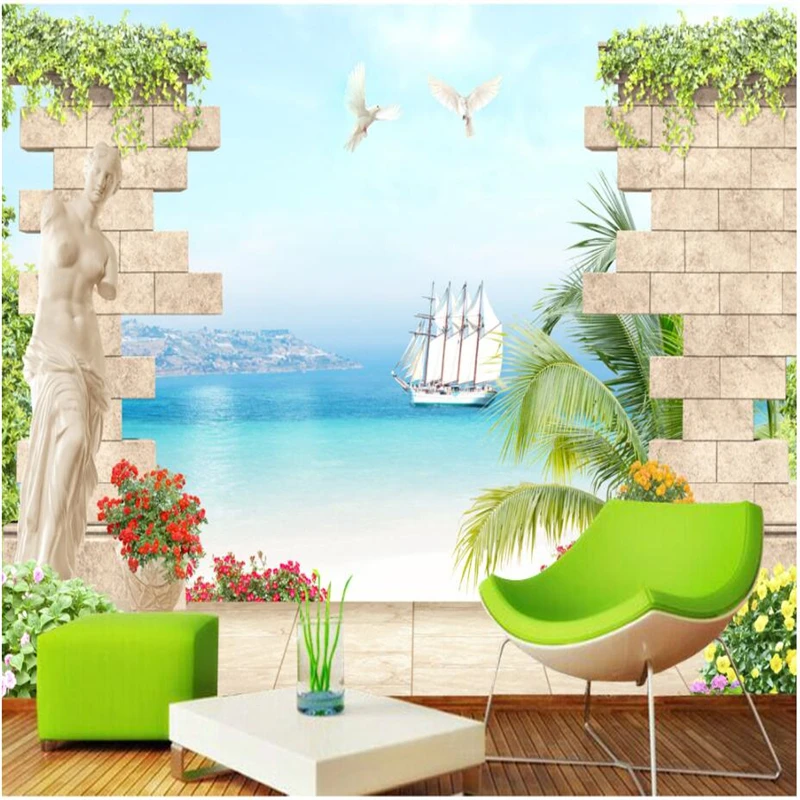 Красивые красивые 3D обои beibehang в европейском стиле гладкая Парусная скульптура