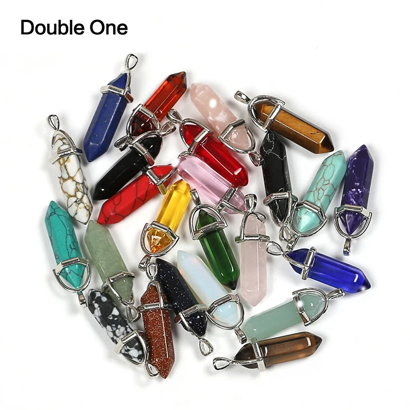 Подвески чакры из шестигранного кварца в форме пули для самостоятельного